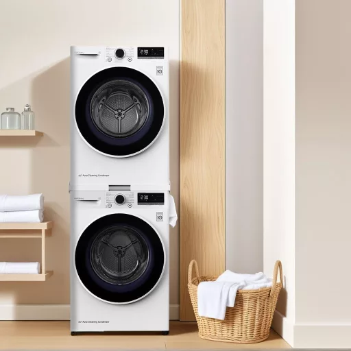 WusyStore Mosógép és Szárítógép Alátét Szett, Állítható Mélység 45-68 cm, Fehér