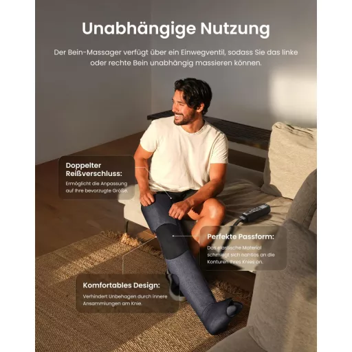 RENPHO Légnyomásos Lábmasszírozó 360° Teljes Fedettséggel, 6 Mód, 5 Intenzitás
