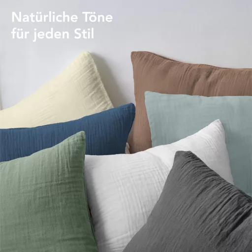 Lenjerie de pat Dreamzie din bumbac 200x200 cm cu fermoar, 2 fețe de pernă, bej