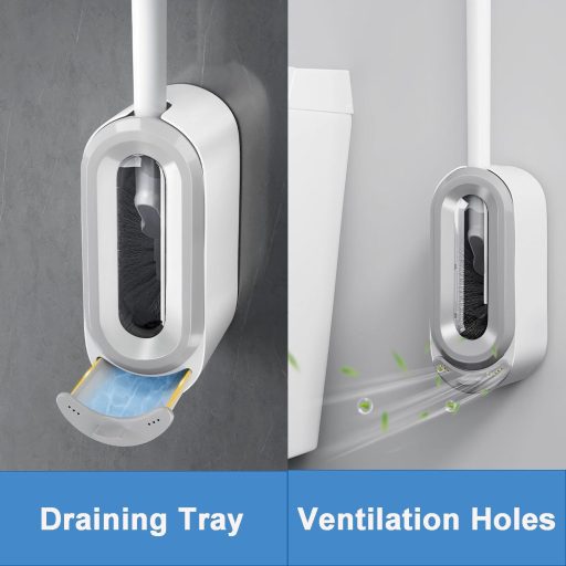HASA zone WC kefe szett önzáró fedéllel, falra szerelhető tartóval és hosszú nyéllel