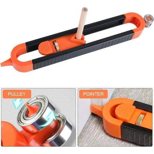 Șablon de contur Helweet cu blocare, 2 bucăți, pentru măsurarea și copierea lemnului