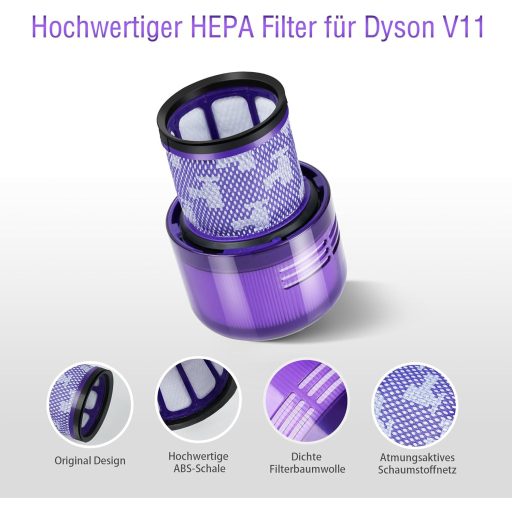 Elalove porszívó szűrő V11 V15 SV14 SV17 SV22 csere filter tisztító kefével