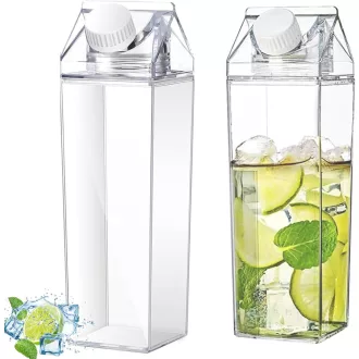   Yudobliss 1000ml Tejkarton Palack 2db Átlátszó Újrahasználható Italtartó