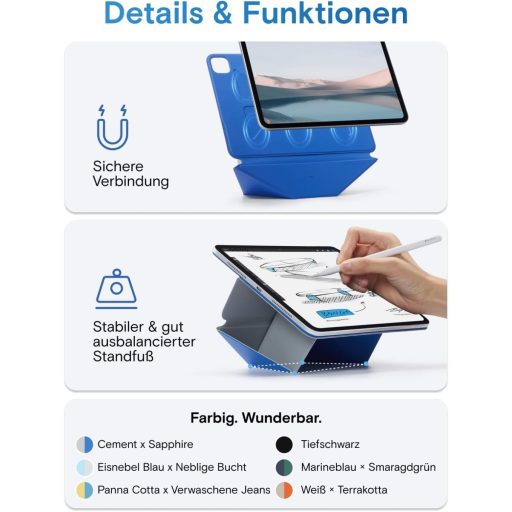 MOFT Dynamic Folio 13 hüvelyk iPad Air M4/M3/M2 mágneses tok állvánnyal és 20+ nézési szöggel