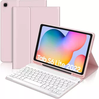   JADEMALL Samsung Tab S6 Lite 10,4" billentyűzetes tok, rózsaszín, olasz QWERTY