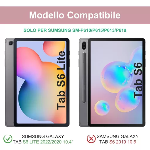 JADEMALL Samsung Tab S6 Lite 10,4" billentyűzetes tok, rózsaszín, olasz QWERTY