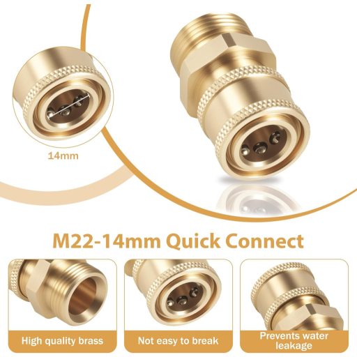 Zocipro 4 részes M22 nyomásmosó adapter készlet, gyorscsatlakozó, 5000 PSI