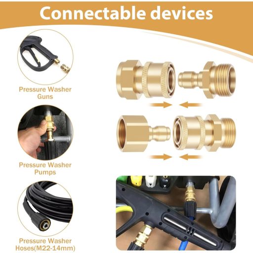 Set de 4 adaptoare pentru curățitor cu presiune Zocipro M22, cuplaj rapid, 5000 PSI