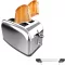 Cecotec Toastin' time 850 Inox Essential függőleges kenyérpirító 850W, dupla hosszú nyílás, automata kikapcsolás
