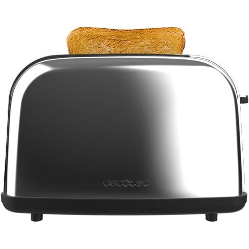 Cecotec Toastin' time 850 Inox Essential függőleges kenyérpirító 850W, dupla hosszú nyílás, automata kikapcsolás
