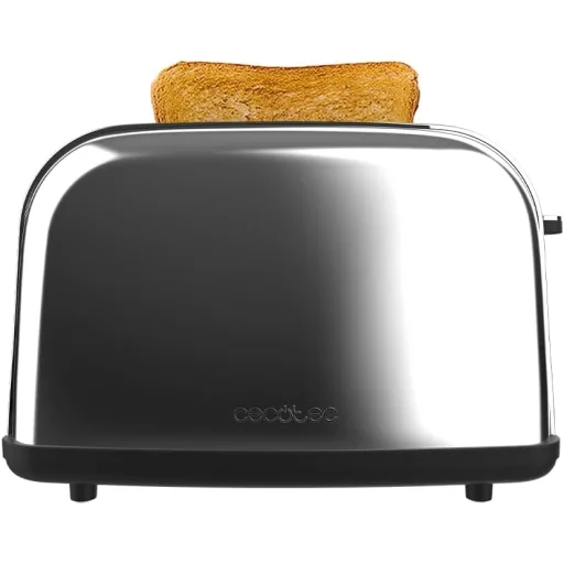 Cecotec Toastin' time 850 Inox Essential függőleges kenyérpirító 850W, dupla hosszú nyílás, automata kikapcsolás