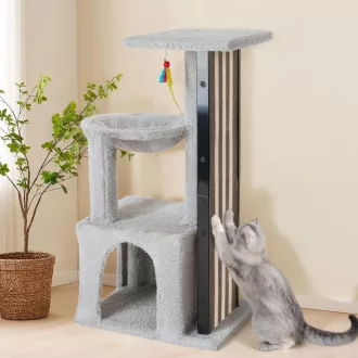   Veehoo 90 cm vysoké škrabadlo pre mačky, viacúrovňová mačacia veža na škrabanie a odpočinok