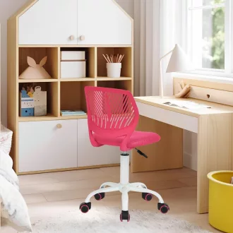   FurnitureR Magasságállítható Gyerekszék Ergonomikus Támlával és Kartámasszal 3-10 Év - Colour: Rose Red