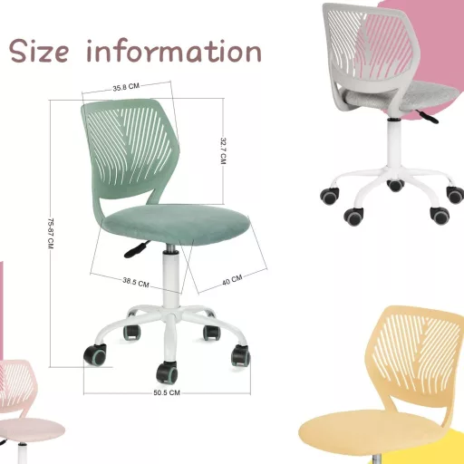 FurnitureR Magasságállítható Gyerekszék Ergonomikus Támlával és Kartámasszal 3-10 Év - Colour: Rose Red