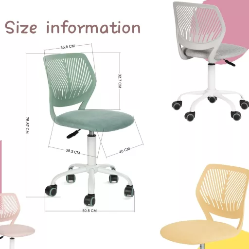 FurnitureR Magasságállítható Gyerekszék Ergonomikus Támlával és Kartámasszal 3-10 Év - Colour: Rose Red