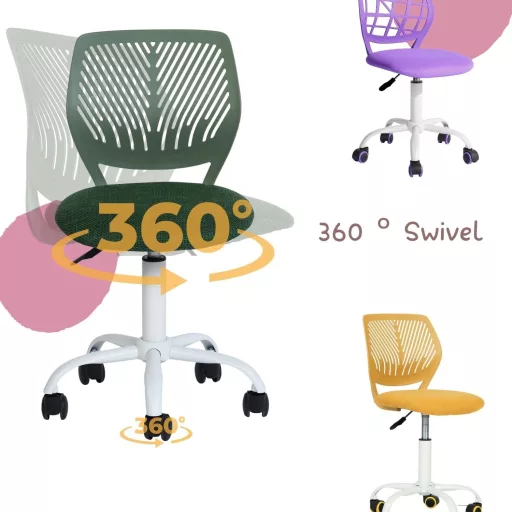 FurnitureR Magasságállítható Gyerekszék Ergonomikus Támlával és Kartámasszal 3-10 Év - Colour: Rose Red