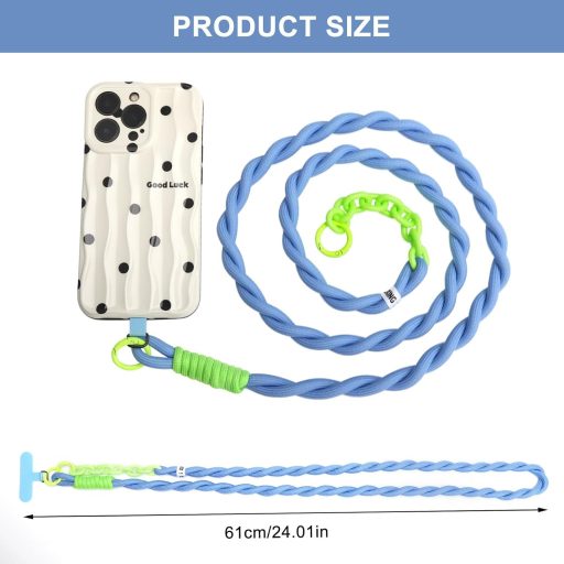 VOSSOT Univerzális Telefontartó Pánt - Fonott Csuklópánt és Nyakpánt Mobiltelefonhoz, Divatos Karkötő Stílusú Telefon Lánc Kiegészítő