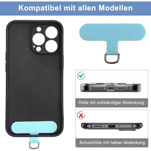 VOSSOT Univerzális Telefontartó Pánt - Fonott Csuklópánt és Nyakpánt Mobiltelefonhoz, Divatos Karkötő Stílusú Telefon Lánc Kiegészítő