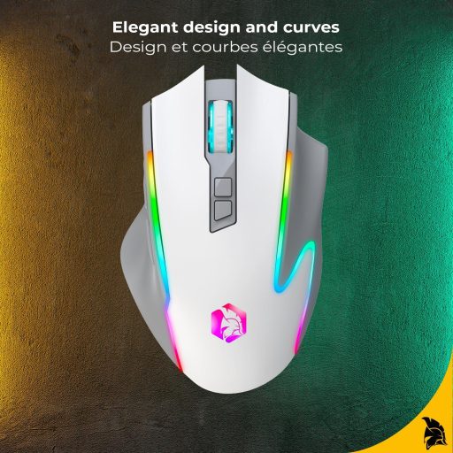 EMPIRE GAMING RF908 Wireless Egér Töltőállomással RGB 10000DPI 8 Gomb Fehér