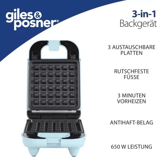 Giles & Posner 3 az 1-ben mini sütemény készítő gép - fánk, cake pop, gofri