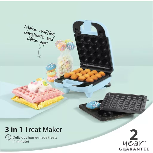 Giles & Posner 3 az 1-ben mini sütemény készítő gép - fánk, cake pop, gofri