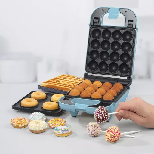 Giles & Posner 3 az 1-ben mini sütemény készítő gép - fánk, cake pop, gofri