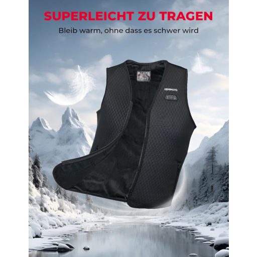 KEMIMOTO Női Fűthető Mellény 6 Zónás Fűtéssel USB Elektromos Téli Dzseki