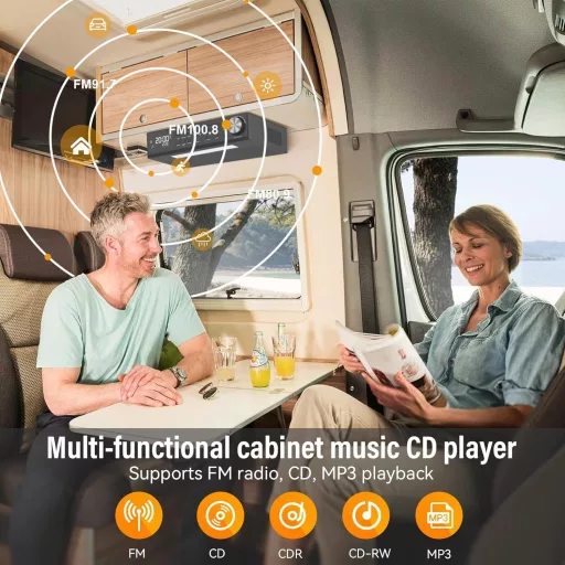 Radio CD player Bluetooth MONODEAL, radio de bucătărie cu 30 de posturi presetate, funcție de alarmă și temporizator