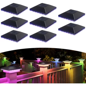   JACKYLED Szolár Kapu Sapka RGB 7x7-10x10 IP54 Vízálló 8db
