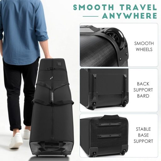 RIOROO Golf Utazótáska Kerekekkel 900D Oxford Vízálló Golfütő Táska