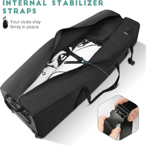 Geantă de voiaj pentru golf RIOROO cu roți, geantă impermeabilă pentru crose de golf din material Oxford 900D