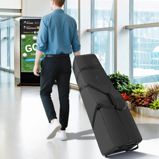Geantă de voiaj pentru golf RIOROO cu roți, geantă impermeabilă pentru crose de golf din material Oxford 900D
