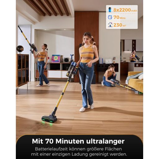 Proscenic P15 Vezeték Nélküli Porszívó 55KPa 580W 70 Perc Futásidő Önálló Állvány LED Kijelző