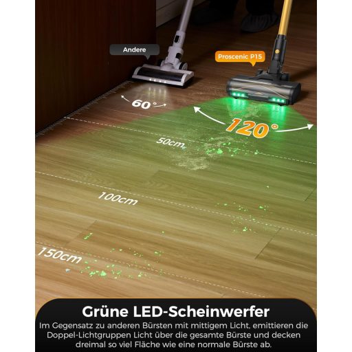 Proscenic P15 Vezeték Nélküli Porszívó 55KPa 580W 70 Perc Futásidő Önálló Állvány LED Kijelző