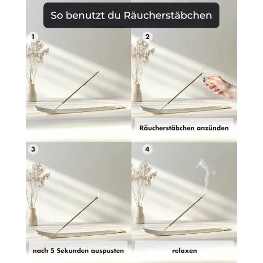 Incensera Füstölő Pálcika Szett 100 db - Levendula, Zsálya, Szantálfa, Ozmantusz és Frankincenzum