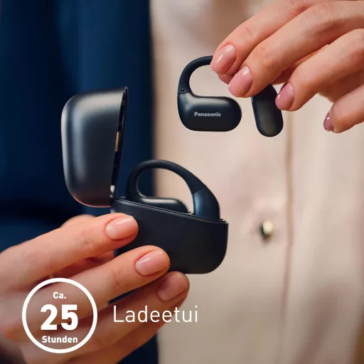 Panasonic RB-F10DE-K nyílt fülű Bluetooth 5.4 vezeték nélküli fülhallgató, 25 órás játszási idő, IPX4 sportfülhallgató