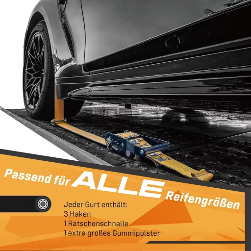 KODIAK STRAPS 4db 50mm Autó Rögzítő Szíj 2,5m 5000kg TÜV DIN EN 12195-2