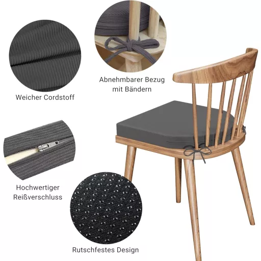 PRIMEPATIO 3002 Ülőpárna szett 2db 50x50cm U alakú sötétszürke