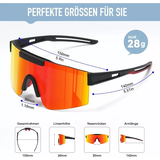 suoso Polarizált Sportüveg UV400 Kerékpár Síelés Horgászat Unisex
