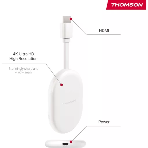 Thomson Go Cast 150 4K UHD Google TV Streaming Dongle Dolby Atmos