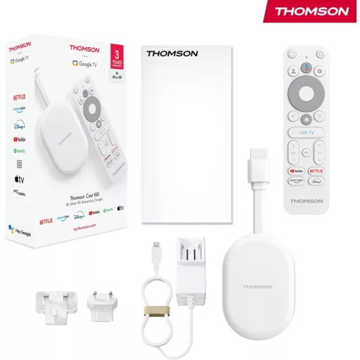 Thomson Go Cast 150 4K UHD Google TV Streaming Dongle Dolby Atmos