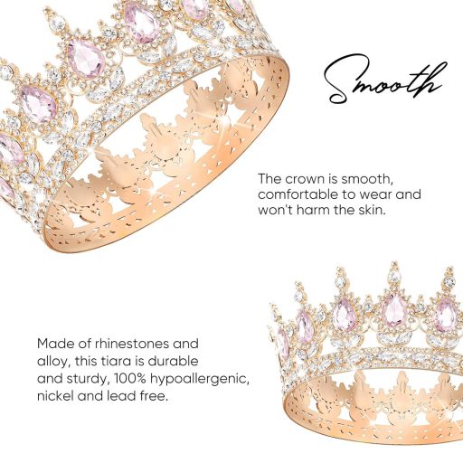 DRESHOW Kristály Barokk Tiara Korona Női Esküvői Fejdísz Strasszos Hercegnő