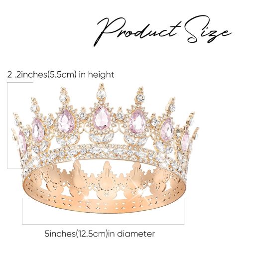 DRESHOW Kristály Barokk Tiara Korona Női Esküvői Fejdísz Strasszos Hercegnő