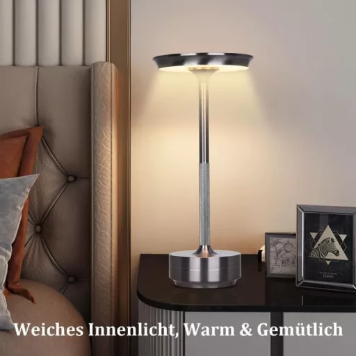 Rosnek Wireless LED Asztali Lámpa 3 Színhőmérséklet USB-C 2db Szürke
