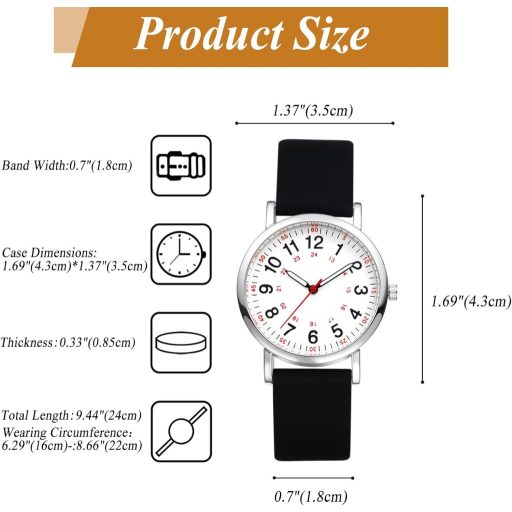 Avaner Női Szilikon Karóra Arab Számokkal, Vízálló Analóg Quartz Óra