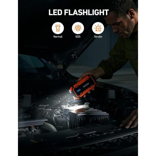 AstroAI P12 6000A autó indítóakkumulátor 12V benzin dízel motorkerékpár LED