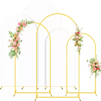   FUHSY 6-7 láb fehér spandex háttér állvány szett 3 darab esküvői party dekorációhoz