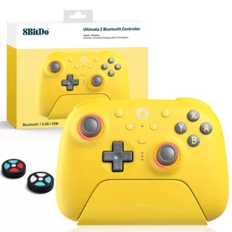   8Bitdo Ultimate 2 Bluetooth Kontroller Switch 2/Switch/PC Sárga RGB