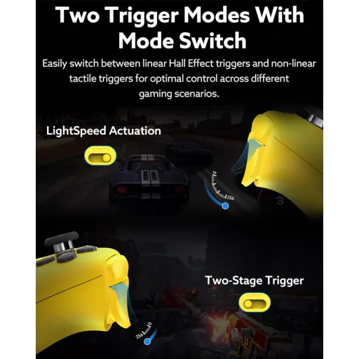 8Bitdo Ultimate 2 Bluetooth Kontroller Switch 2/Switch/PC Sárga RGB