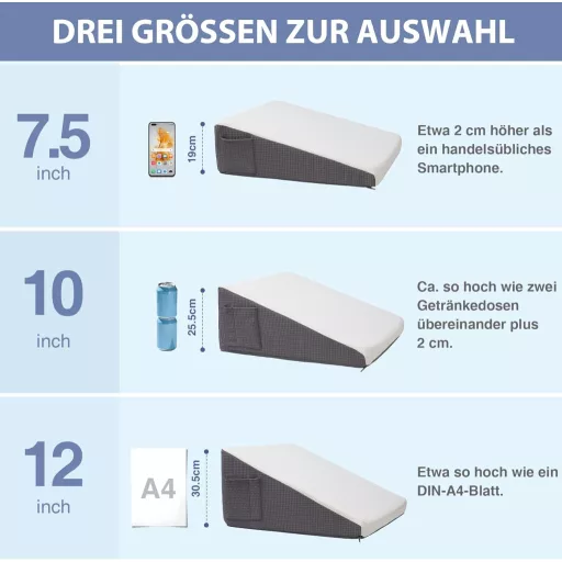 Exsnugy Keilkissen 19 cm - Memóriahabos Reflux és Horkolás Elleni Párnák - 59×59×19cm